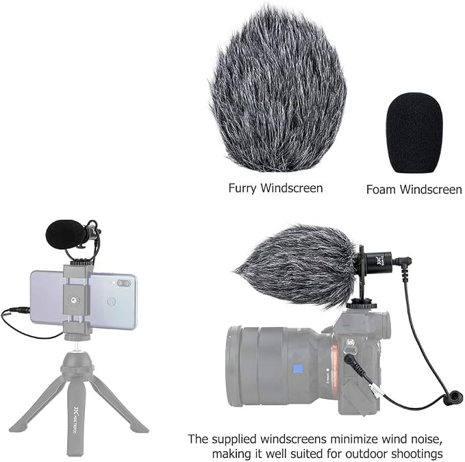 JJC Camera Shotgun Microphone Mic for Canon EOS R RP R5 R6 R7 R10 R50 R100 | for Sony ZV-1 II ZV1 ZV-1F ZV1F A6700 A6400 A6300, Nikon Z50 II Zf Z30 Z6 Z7 II, Fuji X-T5 X-T4 X-S20 and More Cameras - Image 6