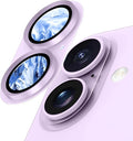 for iPhone 16/16 Plus/iPhone 17 Camera Lens Protector- Lavender | Aluminum Alloy, Tempered Glass Camera Cover, Nano Reinforced Adhesive, Accessories, Anti-Drop, Anti-Scratch, Case Friendly by WumigooProducts