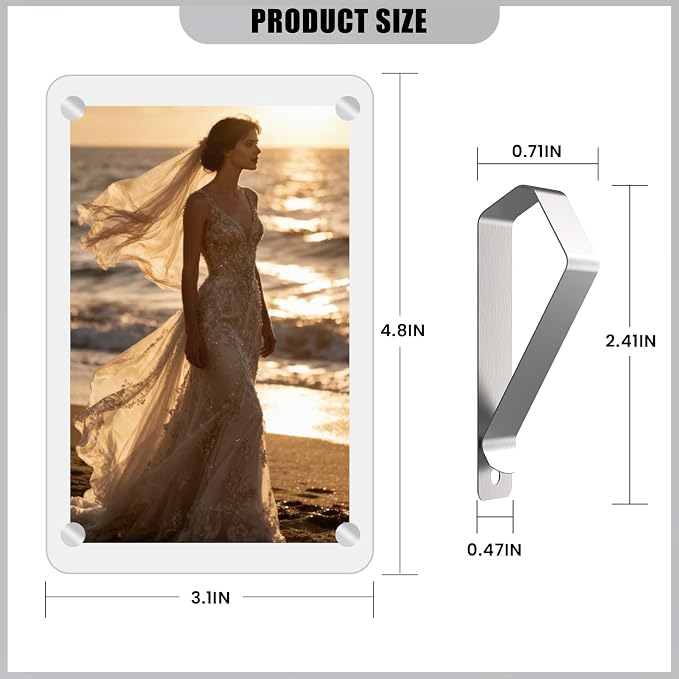 2Pcs Car Picture Holder, Acrylic Magnetic Car Photo Holder for Sun Visor, Personalized Car Accessories for Family or Personal Photos - Image 2
