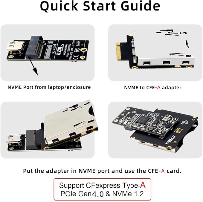 M.2 NVMe M-Key Host to CFExpress Type-A CFA Extension Adapter M2 for CFE Support Camera Memory Card - Image 6