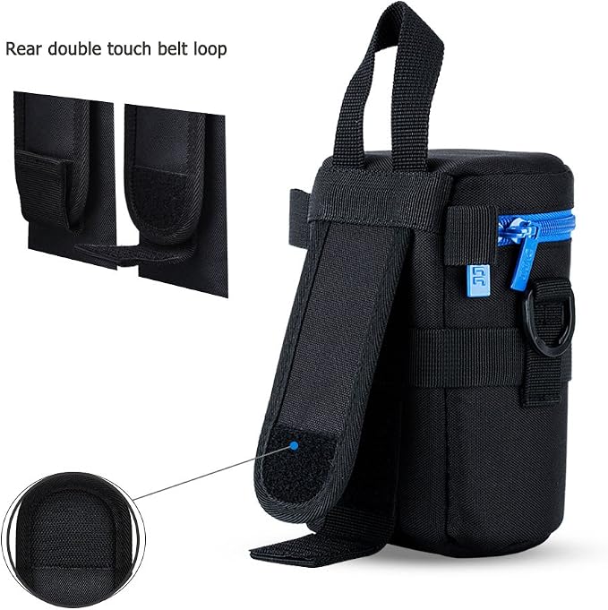 JJC Deluxe Lens Case Pouch Bag for Camera Lens Below 3.1" x 5.3"(D x L) | for Canon EF-S 17-55mm, EF 35mm f2, RF 85mm f2 Macro, Nikon AF-S 18-200mm/18-105mm/18-300mm/55-200mm Lens & More - Image 5