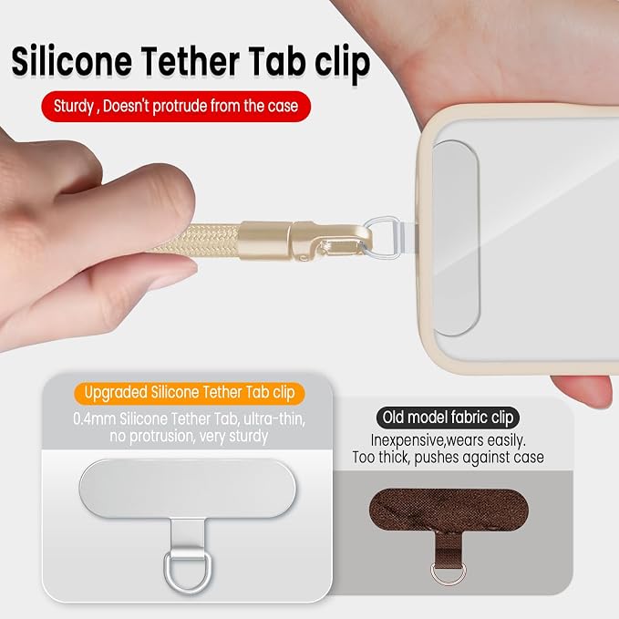 Phone Wrist Strap Lanyard Hand Universal Adjustable Phone Finger Grip Wristlet with 3 Patches Tether Anti Theft for iPhone 16 Pro Max 15 14 Charms for Keychain USB Flash Drive Wallet ID Name Tag Camel - Image 6