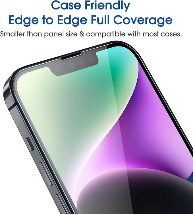 amFilm OneTouch for iPhone 14 Plus/iPhone 13 Pro Max 6.7" Screen Protector | Auto-Alignment, 30s Install, Bubble Free, 9H Hardness, Scratch & Drop Protection, HD Clear, Case Friendly, 2 Pack (13P-6.7'') - Image 4