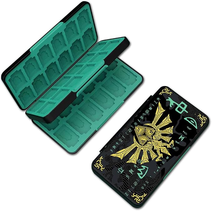 PERFECTSIGHT 48 Switch Game Card Case for Nintendo Switch OLED/ Lite, Cute Switch 2 Game Holder Cartridge Case for Game Cards and SD Cards, Kawaii Portable Compact Storage Box, Black Kingdom by PERFECTSIGHT