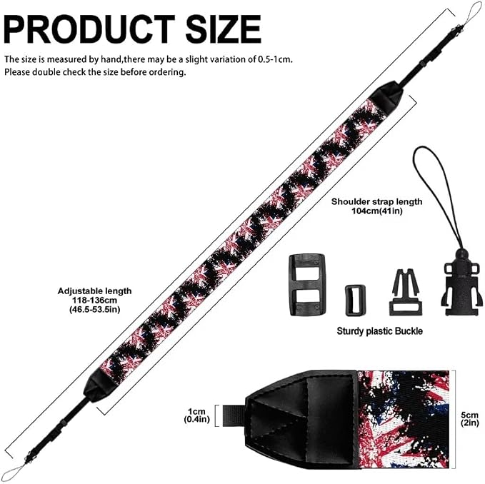 Coldinair Black Adjustable Camera Strap Universal Neck & Shoulder Soft Padded Strap for All DSLR Cameras,Binoculars - Image 6