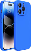 Miracase Silicone for iPhone 14 Pro Case, Mediterranean Blue | Soft Anti-Scratch Microfiber Lining, Premium Silicone Cover Shockproof Drop Protection Phone Case for 14 Pro by Miracase