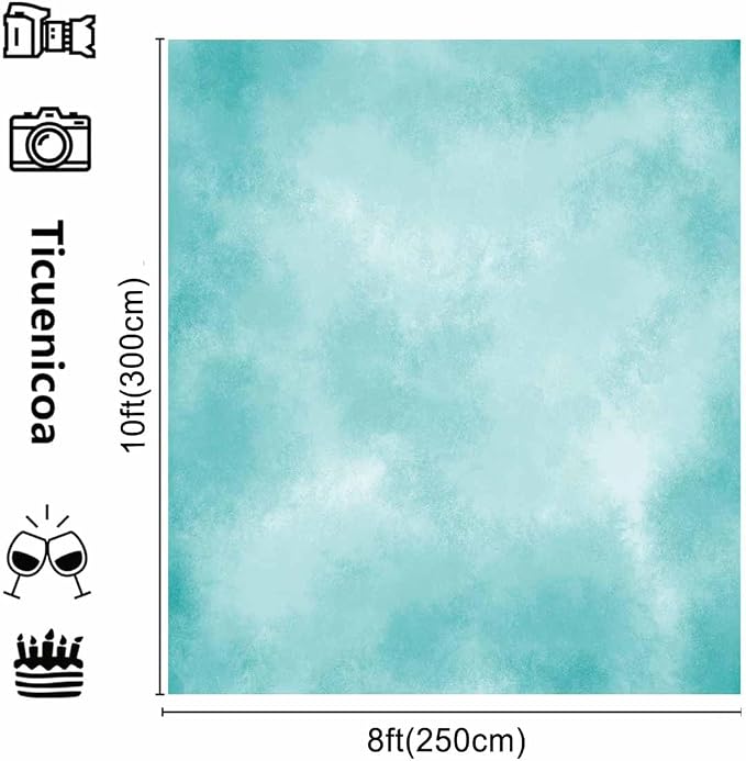 8x10ft Aqua Abstract Solid Photography Backdrops Gradient Portrait Photo Booth Background for Photographyer - Image 3