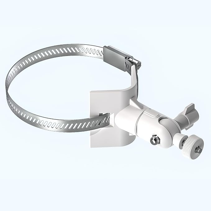 Universal Adjustable Stainless Mount Bracket Outdoor Security Camera 360 Degree hoop Hose Clamp Pipe Poles Mount No-drill holes Compatible with Reolink/Nest/Arlo/Eufy/Wyze and other camera (White) - Image 5