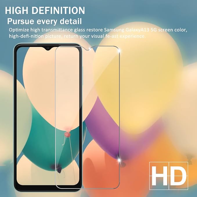 Galaxy A13/A13 5G/A03S/A02S Tempered Glass Screen Protector, [2 Pack] [Anti-scratch] [3D Glass] for Samsung Galaxy A13/A13 5G/A03S/A02S - Image 6