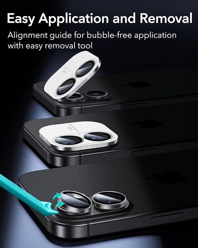 ESR 2 Pack Camera Lens Protector for iPhone 15/15 Plus/14/14 Plus, Ultra-tough HD Individual Lens Protectors, Scratch Resistant, Ultra-thin Tempered Glass, Armorite Series, Clear | Individual Camera Cover, 9H Tempered Glass, Original Camera Clarity, Sc... - Image 7