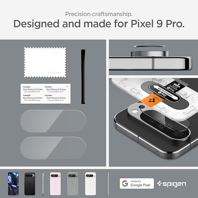 Spigen Glas.tR EZ FIT Optik Camera Lens Protector for Pixel 9 Pro | GlasTR EZ Fit Optik, 9H+ Tempered glass, Scratch resistant, Original photo quality, Auto-align tray, Case-friendly, 2Pack - Image 7