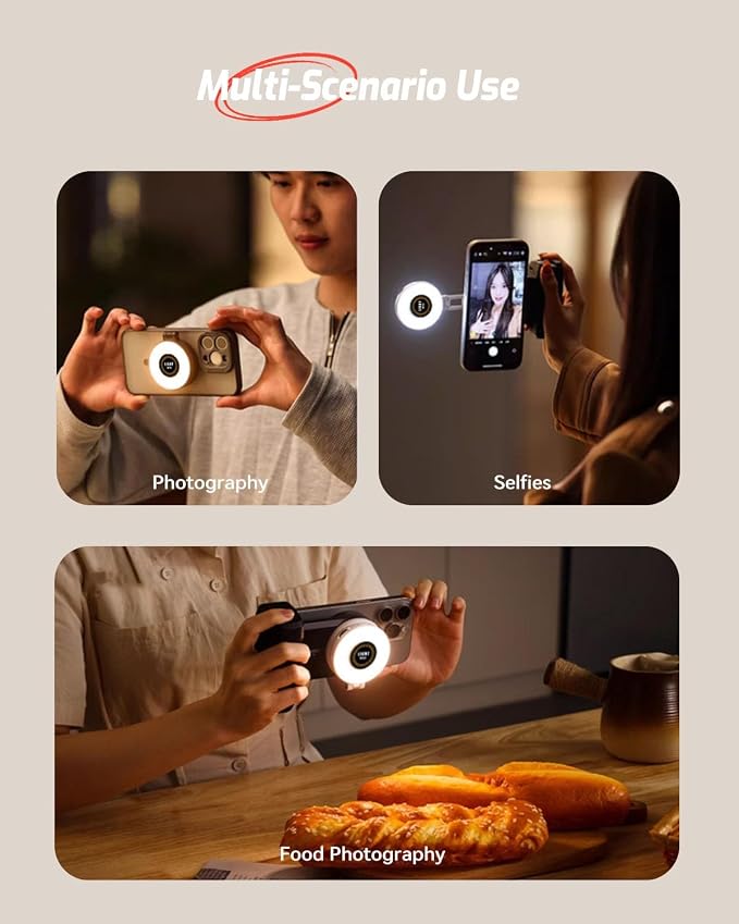 Magnetic Portable Selfie Light for iPhone - Phone Ring Light Rechargeable for Camera Picture Make up Photos Video Conferences LED Selfie Ring Fill Light TikTok/Zoom Calls/Video Conference - Image 6