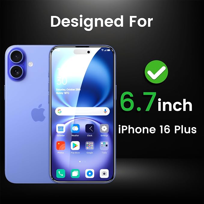 Romkasi 4 Pack Privacy Screen Protector for iPhone 16 Plus 6.7 Inch with 4 Pack Camera Lens Protector, Anti Spy Tempered Glass Film, Anti-Scratch, Touch Sensitive, Case Friendly - Image 2