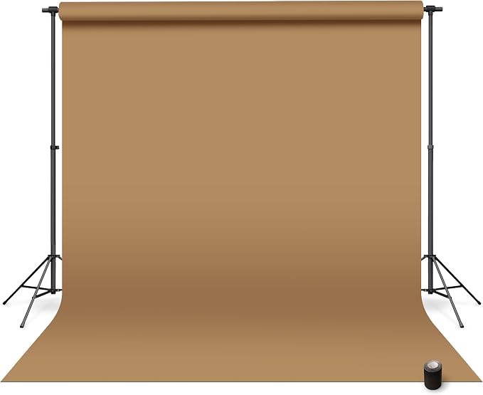 Denny Mfg Seamless Paper Backdrop for Photoshoot, Khaki, 86 in x 36 ft | Photography Backdrop, Matte Finish for Portraits, Product Photos and Video Shoots, with Free Roll Gaffer Tape (2 in x 13 ft) by DennyManufacturing