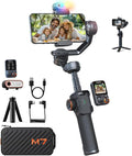 hohem iSteady M7 Gimbal Stabilizer for iPhone, 3-Axis Smartphone Gimbal | Magnetic AI Tracker Fill Light, Detachable Touchscreen Remote Controller, Built-in Extension Rod,iSteady 9.0,500g Payload by Hohem