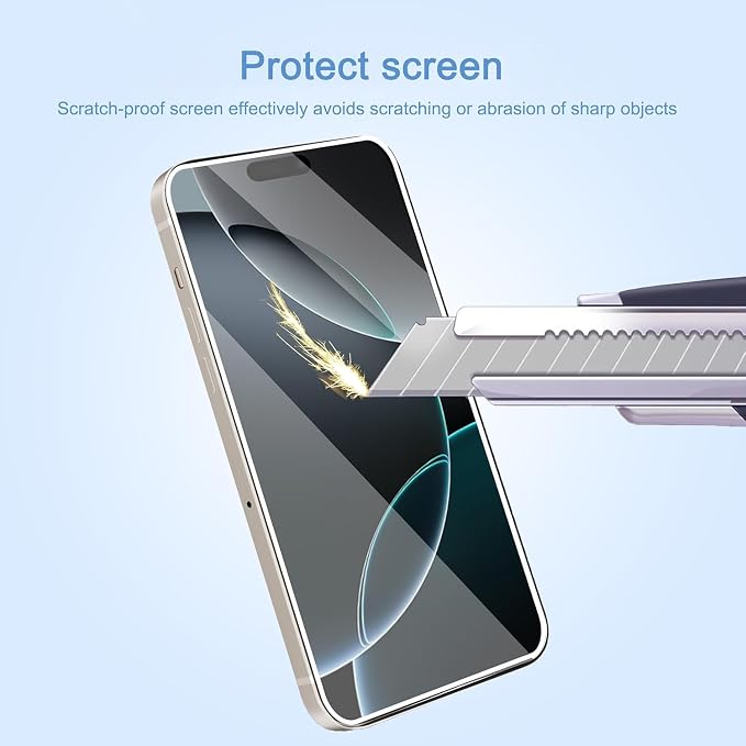 Ailun Screen Protector for iPhone 16 Pro Max, 3 Pack, Tempered Glass | 6.9 inch, Installation Frame, Sensor Protection, Dynamic Island Compatible, Case Friendly - Image 5