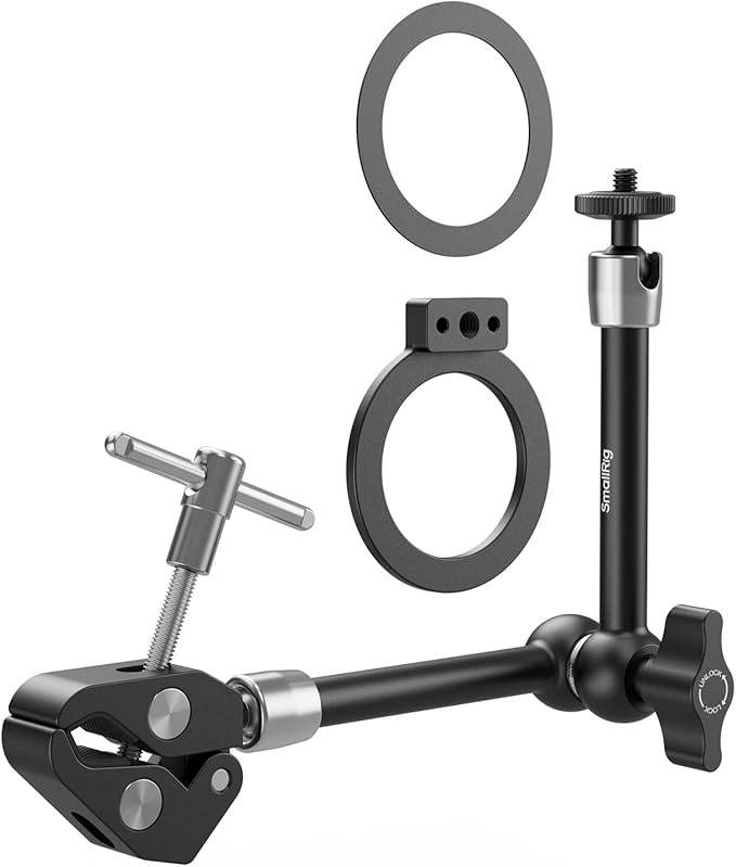 SmallRig Magic Arm Clamp, Phone Mount for Magsafe & Magnetic Adapter Ring | 11 Inches Camera Mount for iPhone, for Android, for Action Cameras/LCD Monitor/LED Lights by SmallRig