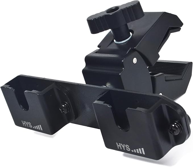 HYS Clamping Mechanism for the Handheld CB Radio/Marine Radio/Walkie Talkie/ Mobile Radio Shoulder Speaker Mic is Strong and the Quick-Release,Belt Clip& Round Knob Holder Base by HYS