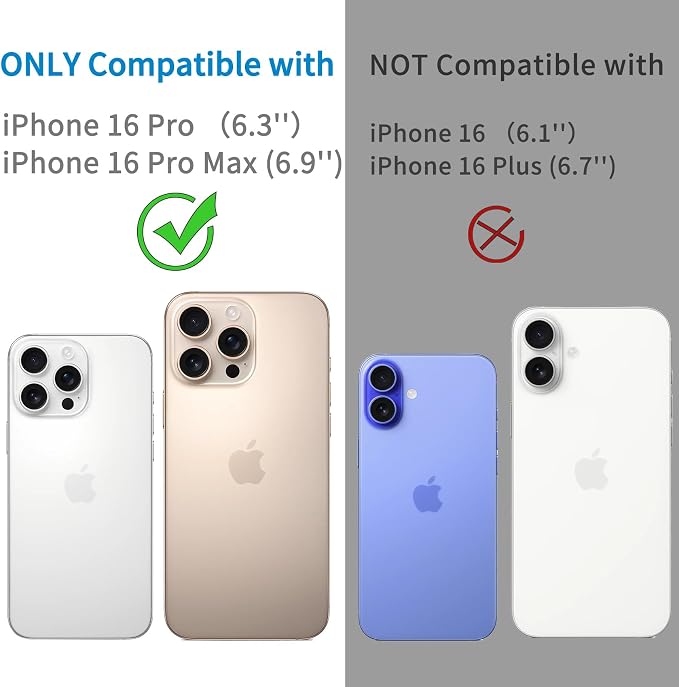 Dengduoduo 3 Pack Camera Lens Protector for iPhone 16 Pro 6.3 inch and 16 Pro Max 6.9 inch, Tempered Glass, Ultra HD, 9H Hardness, Anti-Scratch, Case Friendly [No Affect on Night Shots] - Image 2