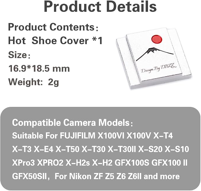 Camera Hot Shoe Cover/Shutter Button, Soft Release Button,Suitable for FUJIFILM XT5 XT4 XT3 XT30 XT20 X100V X100F XT100 X-E3 X-PRO2 X-PRO3 (Mountain-Hot Shoe Cover) - Image 9