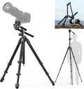 ULANZI JJ06 GlideGo Carbon Fiber Video Tripod, 73.6in, 11lb Load | Dual 360° Pan Head, Portable Lightweight Pro Carbon Fiber, UKA Quick Release, Professional Travel Tripod, with Bag by ulanzi