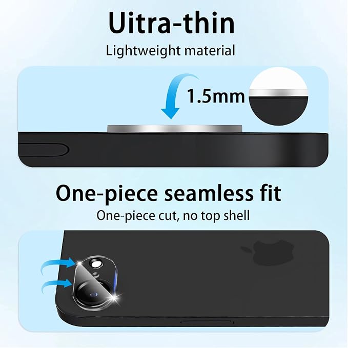 (3 Pack) Camera Lens Protector for iPhone 17e / iPhone 16e, Anti Scratch, Bubble Free,Tempered Glass Screen Protecto - Image 3