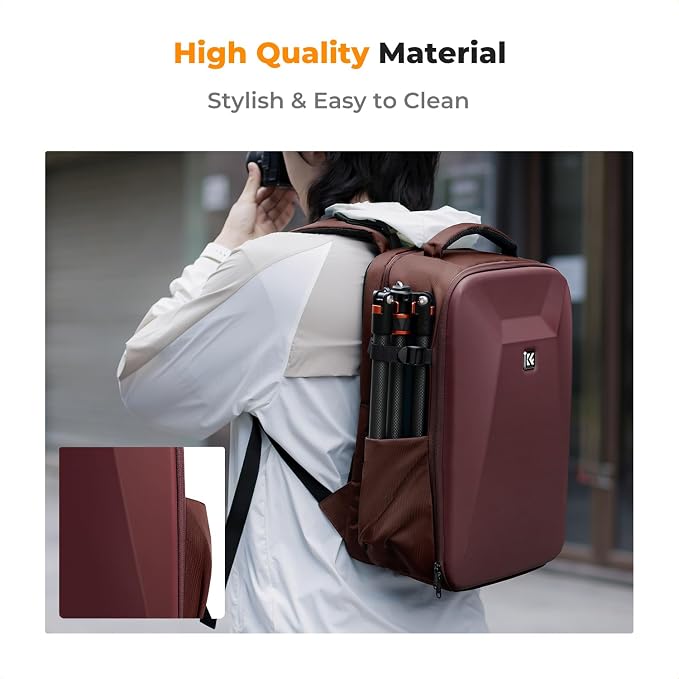 K&F CONCEPT Camera Backpack,Hardshell Photography DSLR Camera Bag | 15-15.6 Inch Laptop Compartment, Waterproof, Hard Shell Camera Case, Compatible with Canon/Nikon/Sony/DJI Mavic Drone, B07 - Image 6