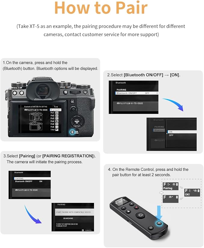 for Fujifilm Camera Wireless Rechargeable Remote Control | Shutter Release with OLED Screen for X-H2,X-H2S,X-T4,X-T5,X-T3,X-S20,X-S10,X-T50,X-T30 II,X-T30,X-M5,X100VI,X-E5,X Half - Image 8