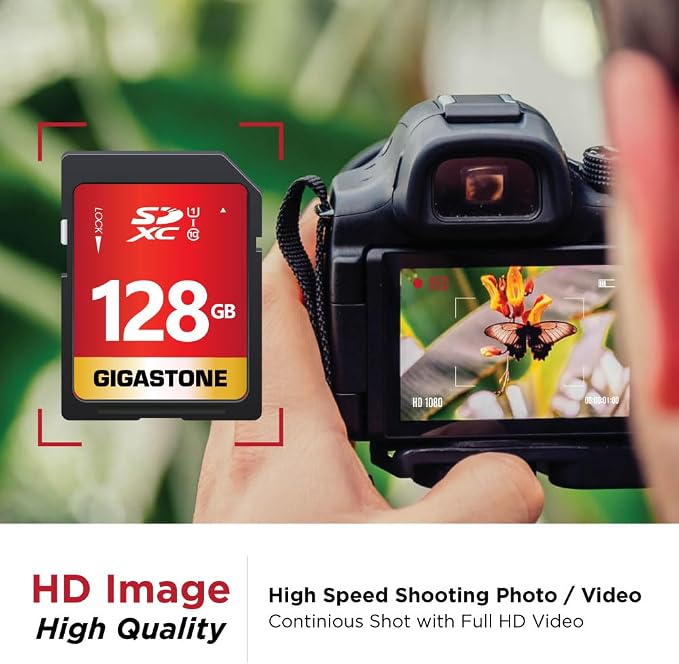 GIGASTONE 128GB SD Card 10-Pack UHS-I U1 Class 10 SDXC Memory Card Full HD Video for Digital Camera, Speed up to 80MB/s, Full-Sized SD Card, with 10 mini Cases - Image 4