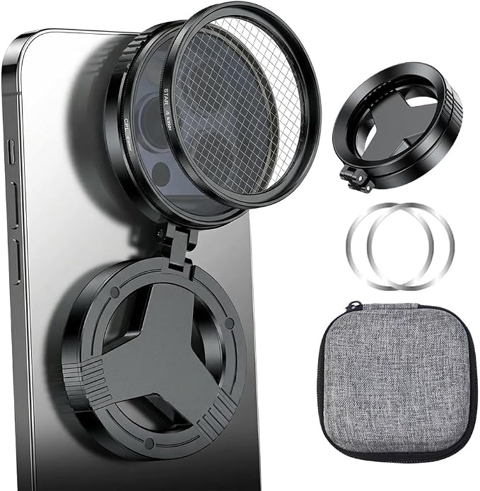 Magnetic CPL Phone Camera Filter Kit, 2026 New Quick Mount Polarizing Filter, Upgraded Filters for Mobile Photography, Portable Color Enhancing Filters for Outdoor Shooting (Set) by Unknown
