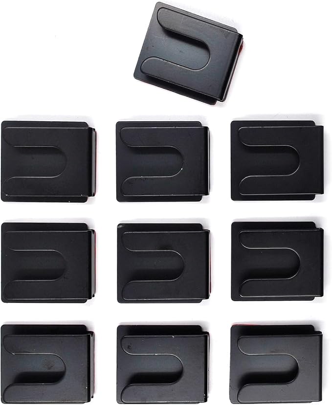 10-Pack Black Metal Adhesive CB Mic Holder for Car & Office | Rustproof metal bracket, no-drill adhesive mount for multi-scene storage - Image 7