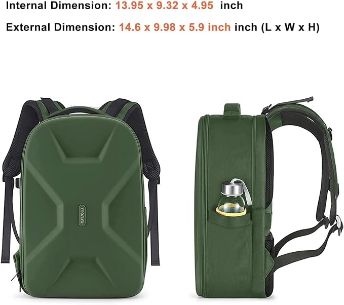 MOSISO Camera Backpack, DSLR/SLR/Mirrorless Photography Camera Bag | Waterproof Hardshell Bag with Insert&Tripod Holder&Laptop Compartment Compatible with Canon/Nikon/Sony, Army Green - Image 7