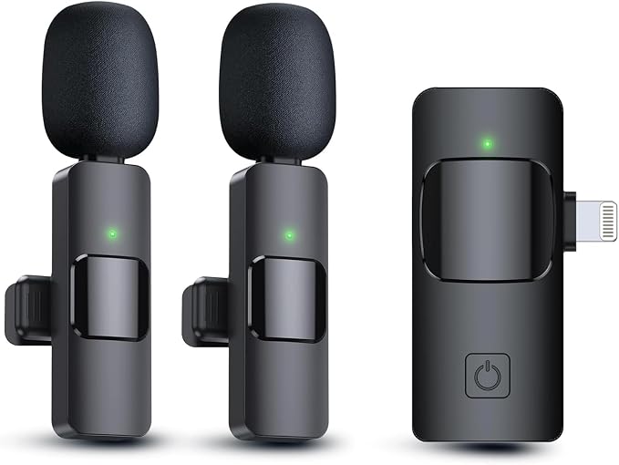 Black Swan Distributors - Wireless Lavalier Microphones (2) - with Smart Noise Cancellation & 7-Hour Battery Life - Includes Receiver & Charging Cord by BlackSwanDistributionCorp