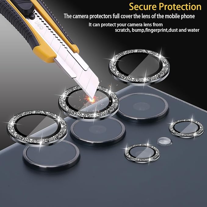 Camera Lens Protector for Samsung Galaxy S24 Ultra, Glitter Black | Tempered Glass, Auto-align Tray, Easy Installation, Case Friendly, Anti-Scratch, HD Clear, Ultra Slim - Image 2