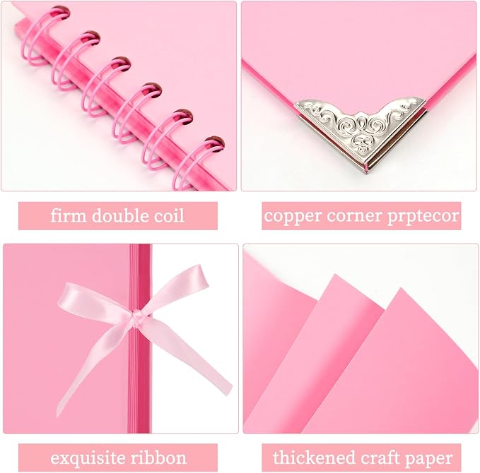 LOYALBOOK 8 x 8 inch DIY Scrapbook Album 60Pages For Wedding Family Photo | Nice Thick Sturdy&Well-Made Good Value Craft Parties Birthday Dinners Graduation Ceremonies Diplomas Storage - Image 3