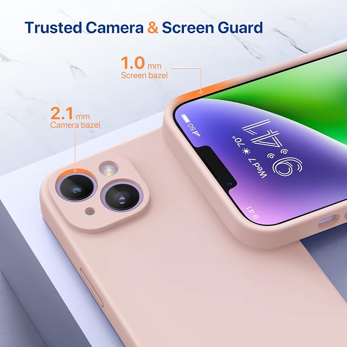 Miracase Silicone for iPhone 14 Case, Sand Pink | Soft Anti-Scratch Microfiber Lining, Premium Silicone Cover Shockproof Drop Protection Phone Case for 14 - Image 4