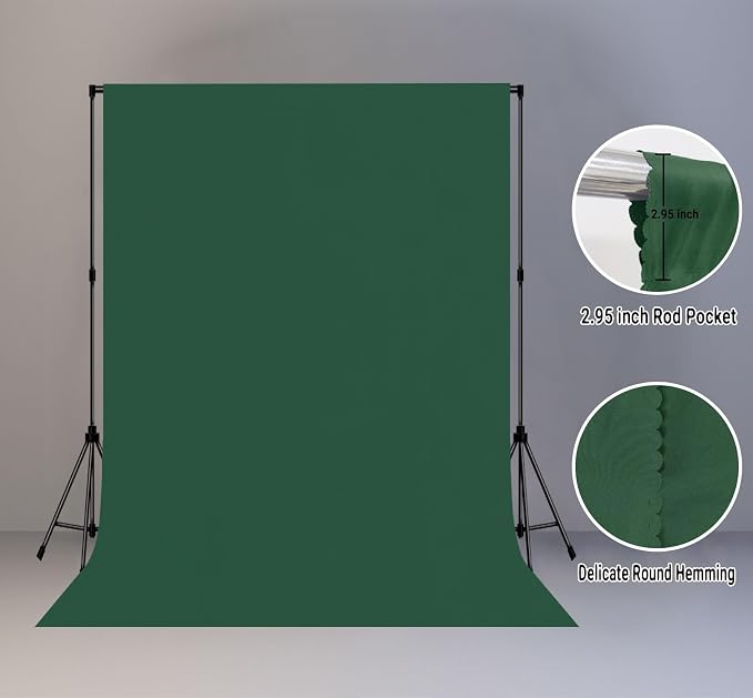 Dark Green Photography Backdrop for Photoshoot, Fabric 5x7ft | Polyester Studio Photo Backgrounds, Non Reflective, Easy to Hang, for Portrait Shoot, Product, Party Decor, Video Creation - Image 2