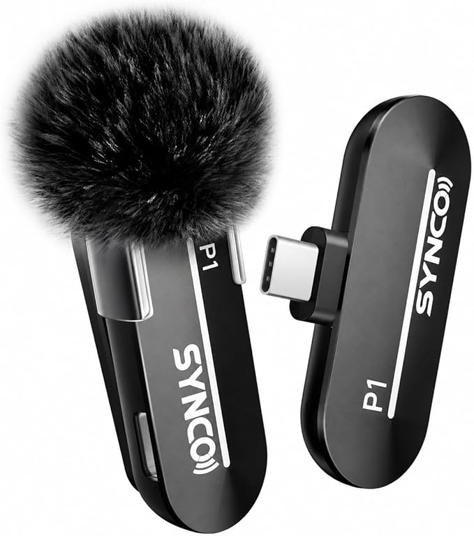 SYNCO Wireless Lavalier Microphone, USB-C Wireless Microphones for iPhone 15, Andriod Phone, P1XT Professional Lapel Mic for Tiktok, YouTube, Streaming, Vlog Video Recording, for Type-C Devices by SYNCO