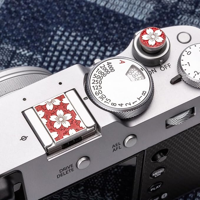 Camera Metal Hot Shoe Cover Shutter Buttons for FUJIFILM X100VI X100V XPro2 XPro1 X-T4 X-T3 X-T50 X-T30 for NikonZF Z5 Z6 (Red-Set) - Image 8