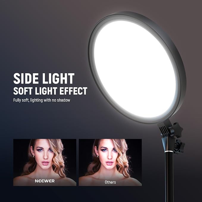 NEEWER Basics 12" 24W Large Ring Light w 68" Stand/Phone Holder for iPhone | Remote, Video Recording Selfie Streaming Makeup Studio Photography, 3000K-6500K CRI98 Full Screen LED Panel Lighting, BR13 - Image 5