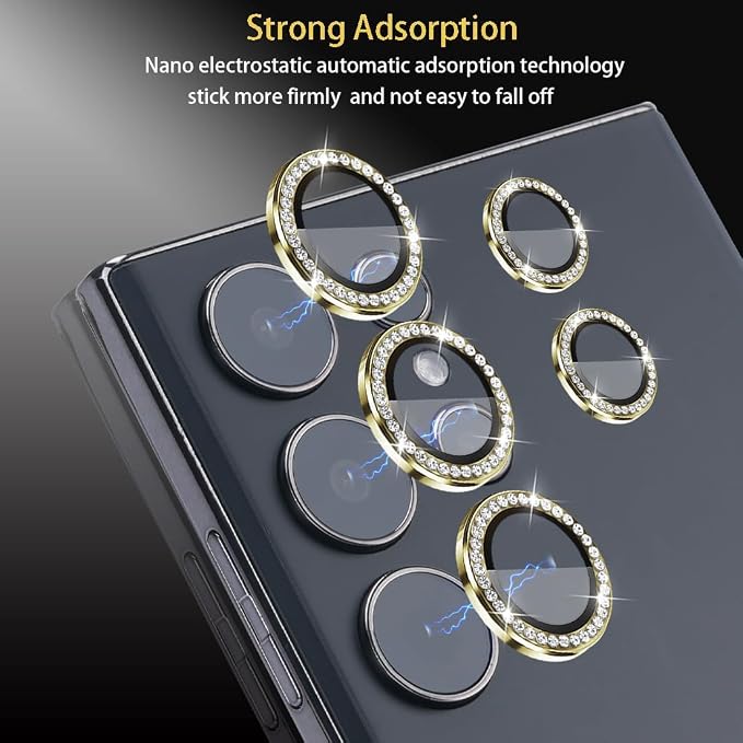 Camera Lens Protector for Samsung Galaxy S24 Ultra, Diamond Gold | Tempered Glass, Auto-align Tray, Easy Installation, Case Friendly, Anti-Scratch, HD Clear, Ultra Slim - Image 4