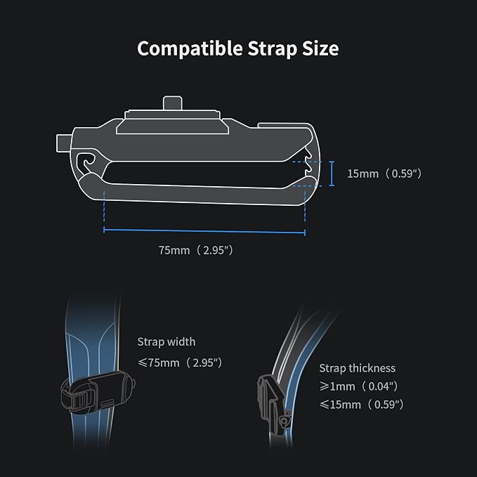 PGYTECH Beetle Camera Clip with Plate Quick Release System Backpack Clip | Max Load 66 lb Aluminum Clip for Sony, Nikon, Fuji, DSLR Action Camera Backpack Cameras Strap Mount (for Camera) - Image 3