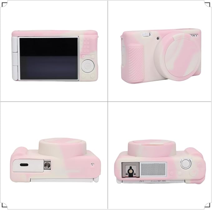 Camera Case for Sony ZV1 Digital Camera.ZV-1 Accessories | Soft Silicone Protective Case Removable Lens Cover,Comes with 2 Screen Protectors and 1 Wrist Strap. (Mist Pink) - Image 3