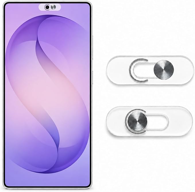 Front Camera Cover | Smartphones Webcam Cover Protect Privacy, Camera Privacy Covers Compatible for Galaxy, Pixel & iPad, Ultra-Thin Privacy Protection Slide | 2 Pack | Silver by Velaporco