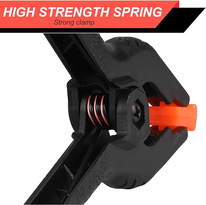 4 Pack Spring Clamps, 6inch Plastic Clips, Backdrop Clips, Big Clamps Heavy Duty, Spring Clips for Crafts, Backdrop Stand, Woodworking, Photography Studios (Black) - Image 5