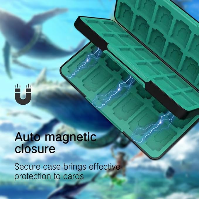PERFECTSIGHT 48 Switch Game Card Case for Nintendo Switch OLED/ Lite, Cute Switch 2 Game Holder Cartridge Case for Game Cards and SD Cards, Kawaii Portable Compact Storage Box, Black Kingdom - Image 4
