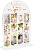 My First Year Photo Board Baby Milestone Signs One Year of Baby Photo Board, Best Babies Keepsake 10x14 Inches Acrylic Sign Decor Fits 2" x 3" Photo A05 by WelcometoMgfyfghj