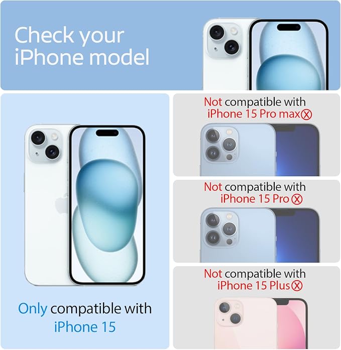 3 Pack Privacy Screen Protector for iPhone 15 +3 Pack Camera Lens Protector with Tempered Glass, Touch Sensitive and Case Friendly (iP-15） - Image 2
