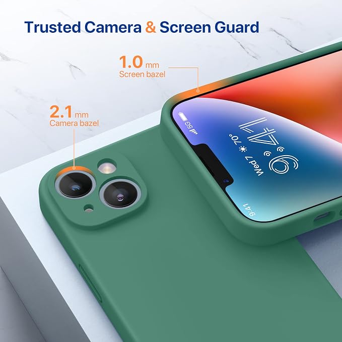 Miracase Silicone for iPhone 14 Case, Acacia Green | Soft Anti-Scratch Microfiber Lining, Premium Silicone Cover Shockproof Drop Protection Phone Case for 14 - Image 5