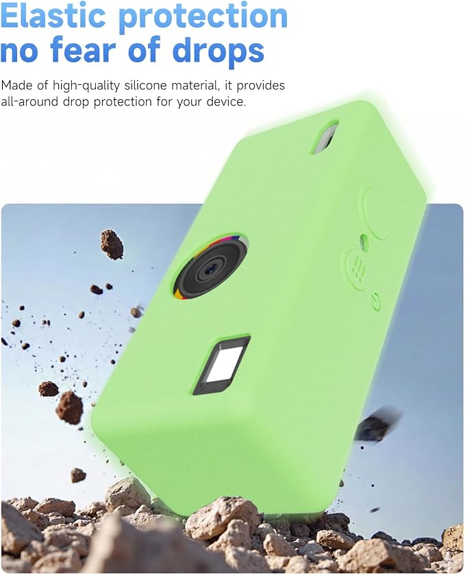 Silicone Case for Kodak CHARMERA Keychain Digital Blind Box accessories,Soft Silicone Protective Case,Comes with Screen Protectors and Wrist Strap - Matcha green - Image 6